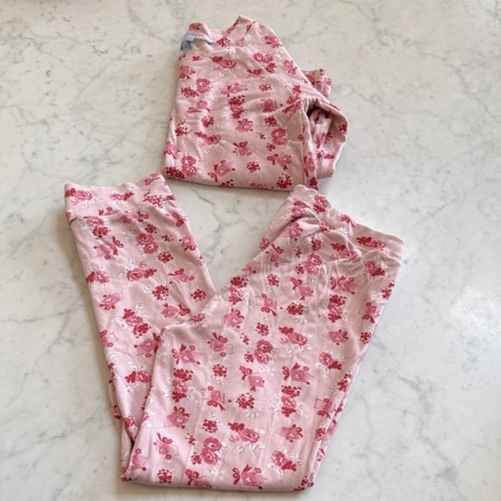 Hill House Tiny PJ Set Organic Cotton Pink Pajamas Girls 11/12